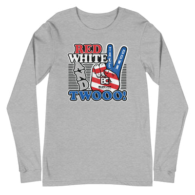 Red White and Twooo Wrestling Long Sleeve Tee