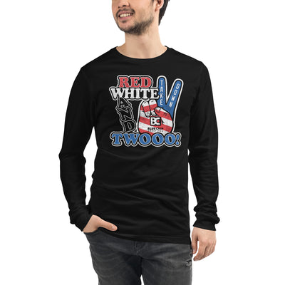 Red White and Twooo Wrestling Long Sleeve Tee