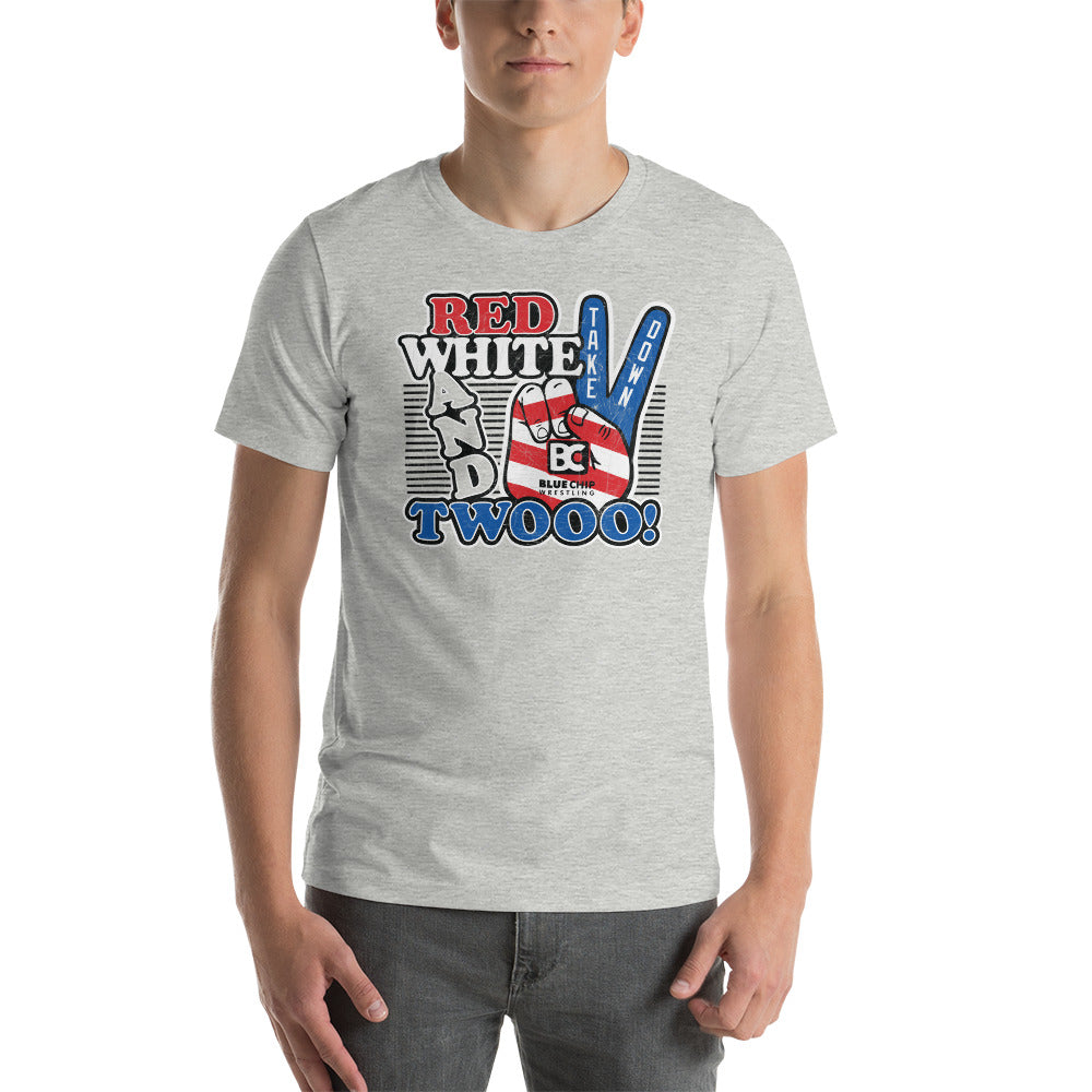 Peace Love & American Red/White/Blue American Flag V Neck Top