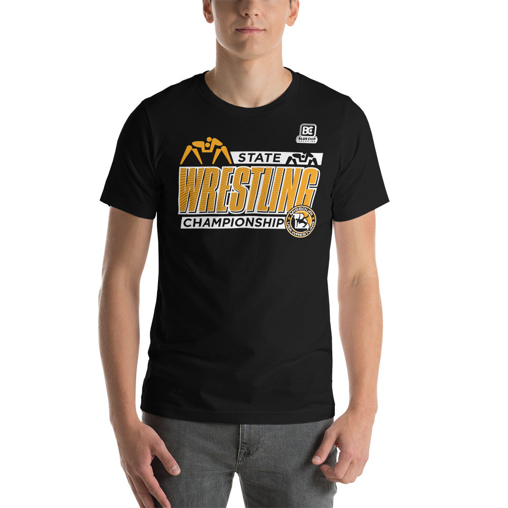 2023 Missouri USAW Kids State Black Championship T-Shirt