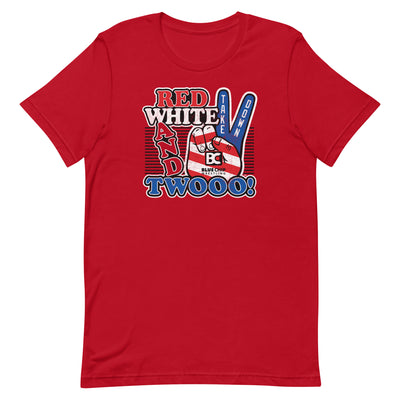 Red White and Twooo Short Sleeve Wrestling Tee