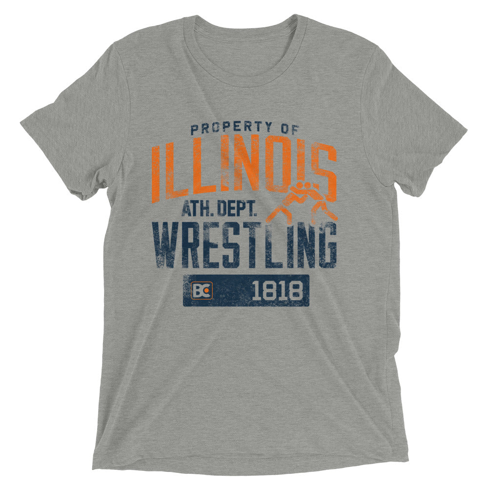 Property Of Illinois Triblend Wrestling T-Shirt