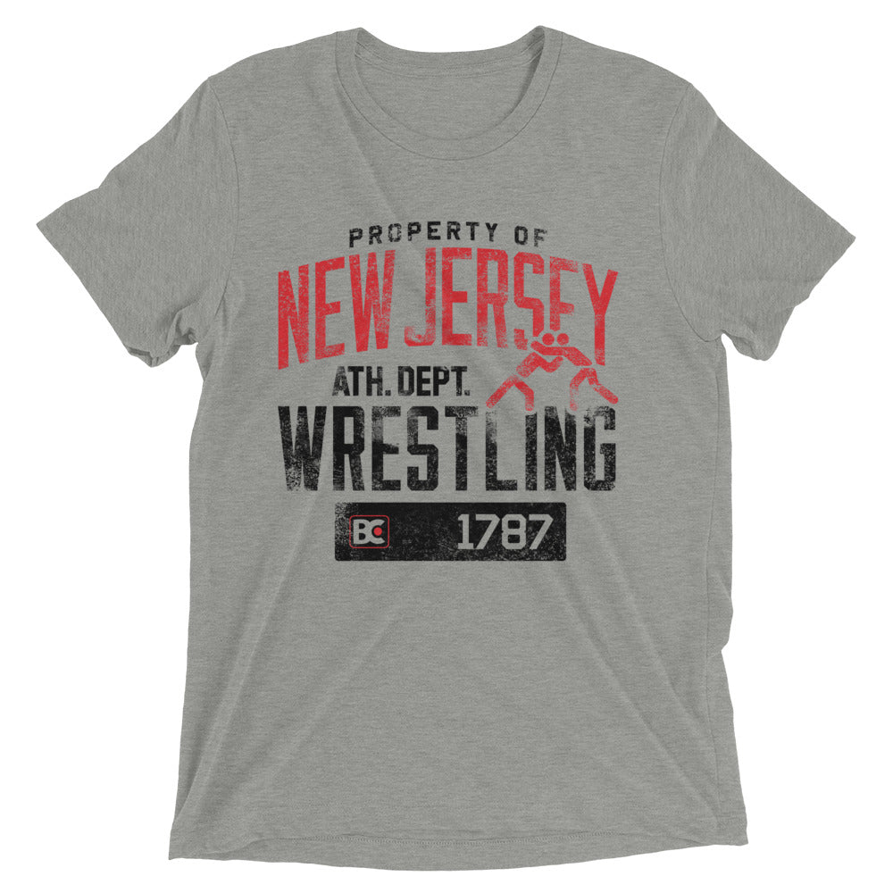 Property Of New Jersey Triblend Wrestling T-Shirt