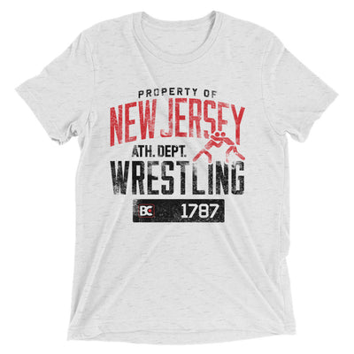 Property Of New Jersey Triblend Wrestling T-Shirt