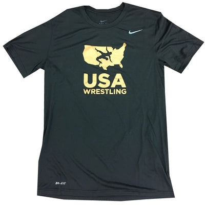 Nike USA Wrestling Dri-Fit T (Black / Gold)