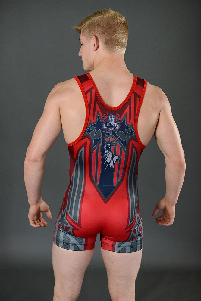 Red Patriot Wrestling Singlet