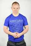 Wrestling Mat Blueprint Wrestling T-Shirt (Deep Royal)