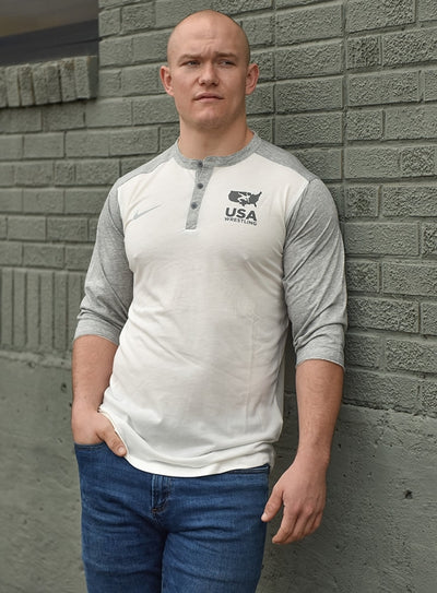 Nike USA Wrestling Men's Flux 3 Quarter Henley