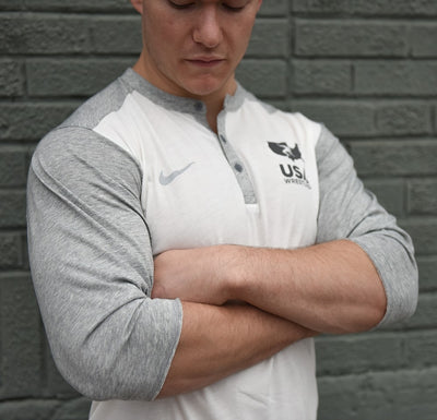Nike USA Wrestling Men's Flux 3 Quarter Henley