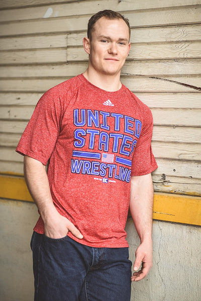Adidas Climalite United States Wrestling Red T-Shirt